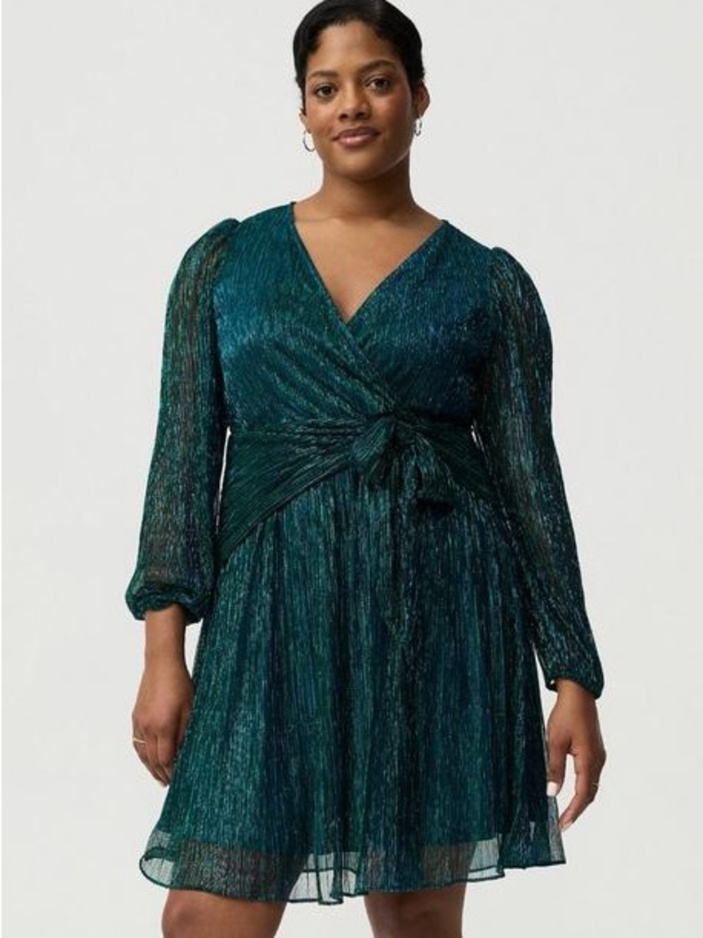 Torrid Surplice Tie Waist Mini Dress